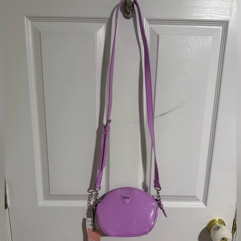 NWT Juicy Couture Violet Tulle Effortless Glossy Crossbody Bag